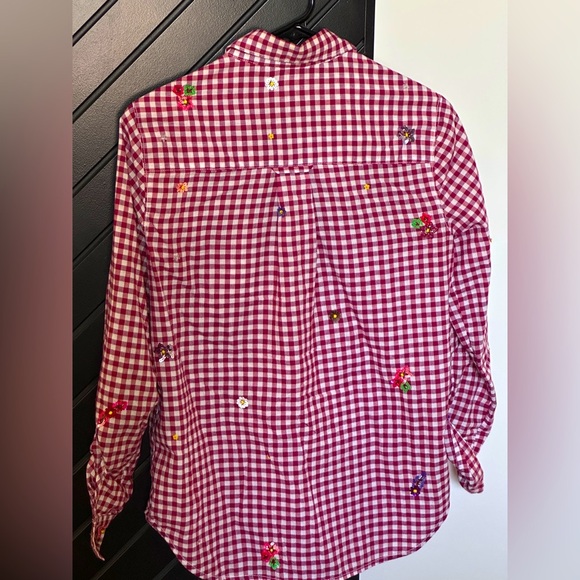 Anthropologie sequin checked shirt. Size 4. Great condition! - Picture 4 of 5